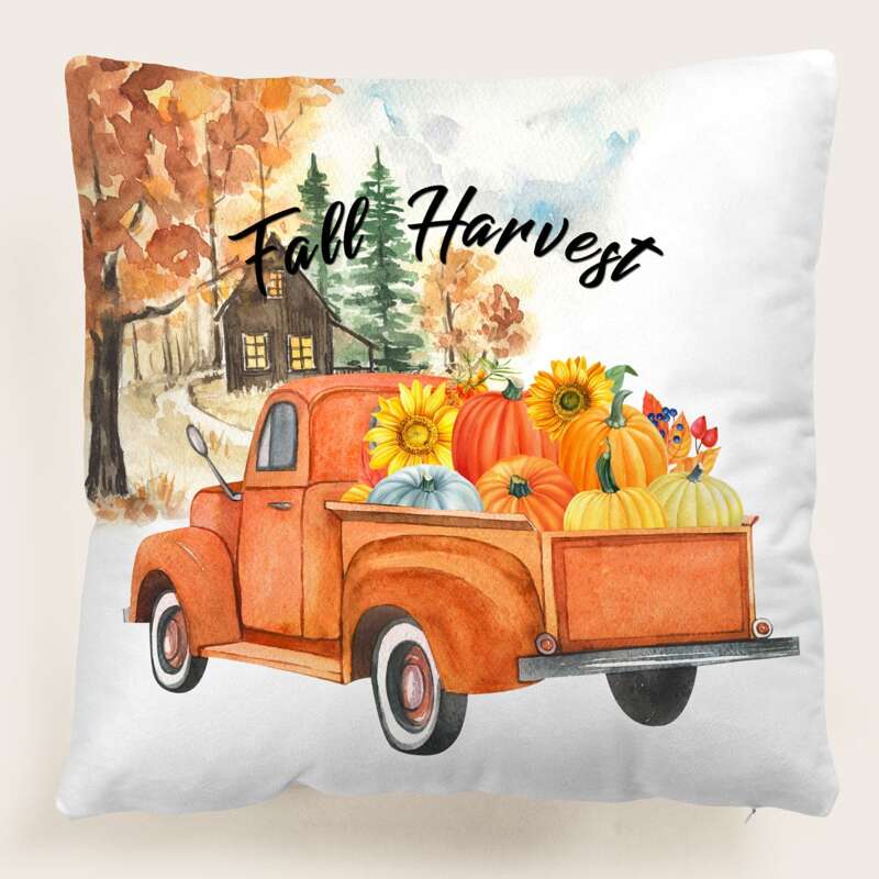 

Truck Print Cushion Cover Without Filler, Multicolor
