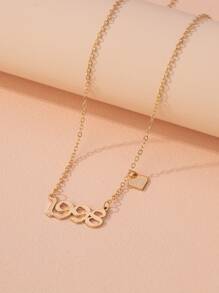 Vòng cổ mặt dây chuyền kỹ thuật số - Vàng - Xem 1