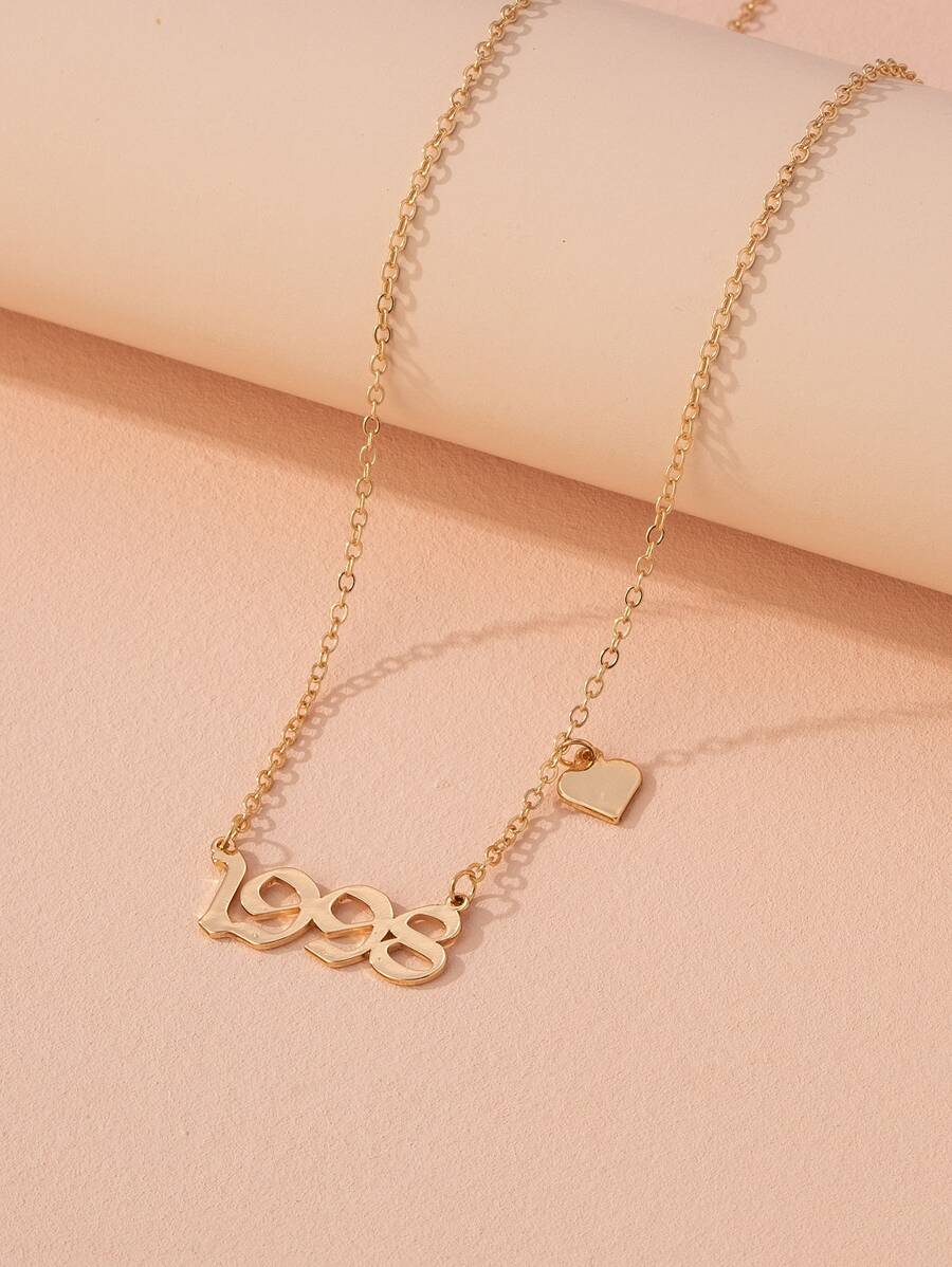 Vòng cổ mặt dây chuyền kỹ thuật số - Vàng - Xem 1