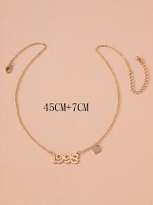 Vòng cổ mặt dây chuyền kỹ thuật số - Vàng - Xem 3