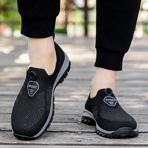 

Breathable Slip On Sneakers, Black