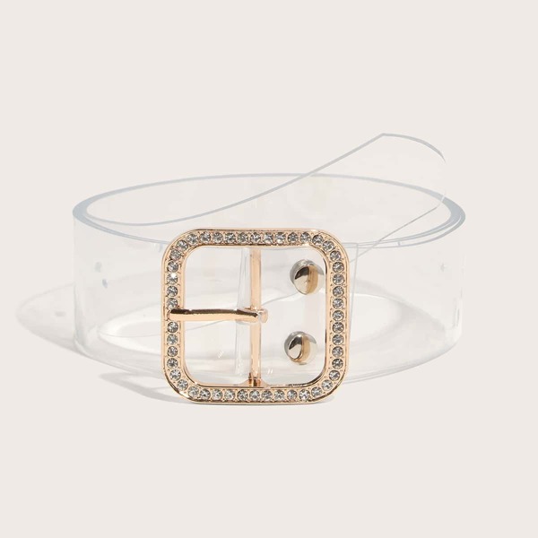 

1pc Metal Buckle Belt & 1pc Hole Puncher, Clear