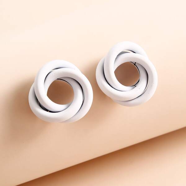 

Minimalist Stud Earrings, White
