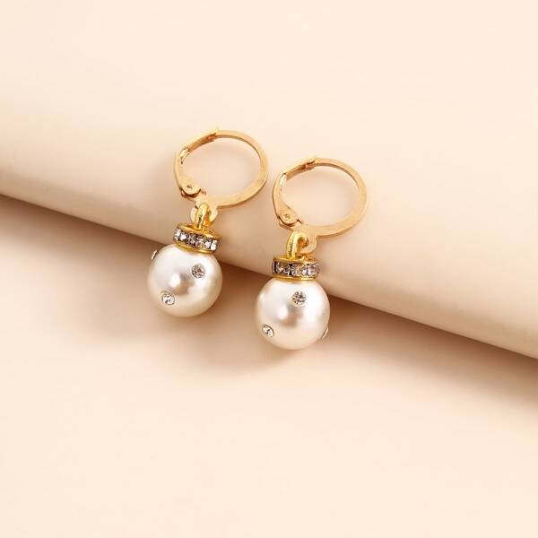 

Faux Pearl Decor Drop Earrings, White