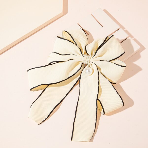 

Bow Decor Hair Clip, Beige