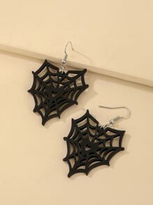 Hoa tai thả thiết kế mạng nhện - màu đen - Xem 2