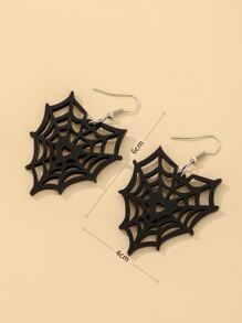 Hoa tai thả thiết kế mạng nhện - màu đen - Xem 3