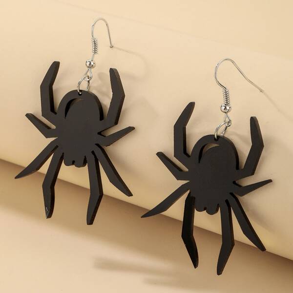 

Spider Drop Earrings, Black