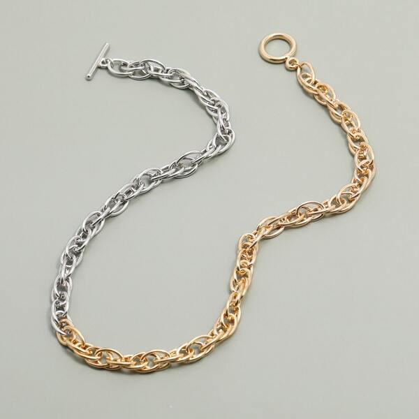 

Two Tone Chain Necklace, Multicolor