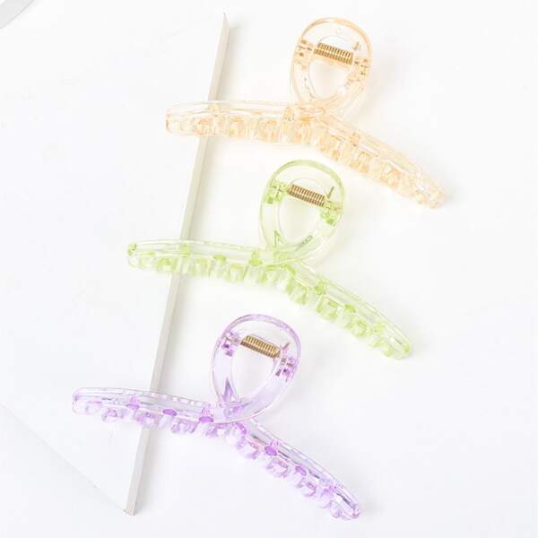 

3pcs Simple Hair Claw, Multicolor