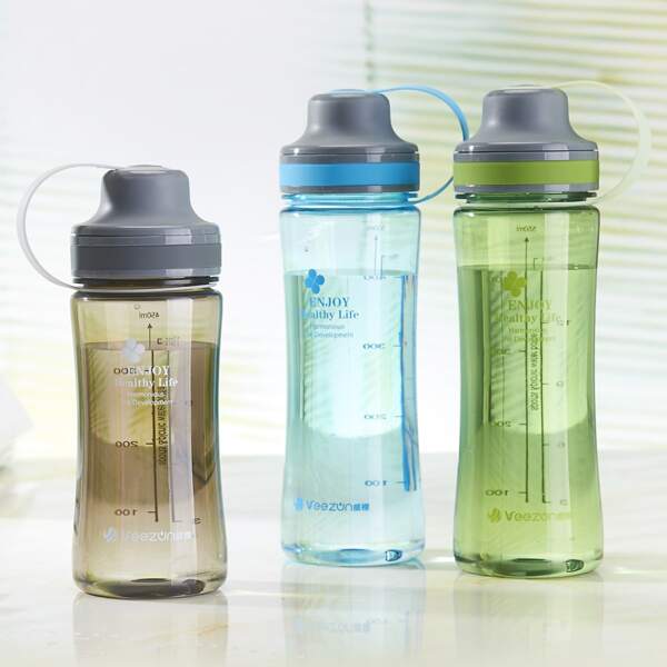 

1pc Slogan Graphic Random Color Water Bottle, Multicolor