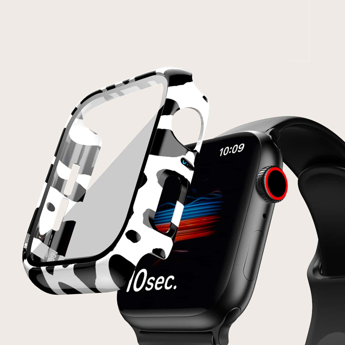

Leopard Case For iWatch, Black and white