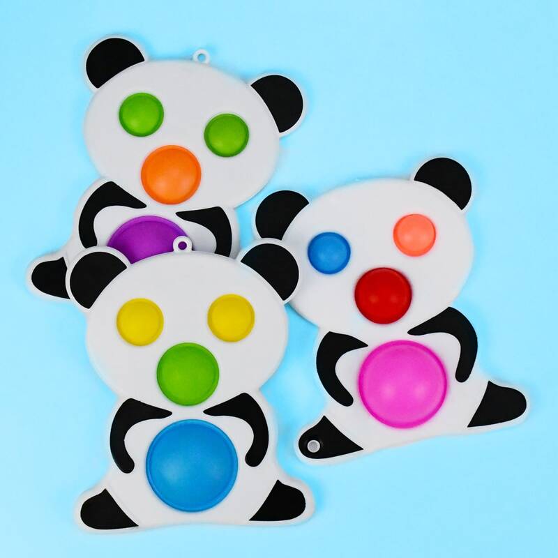 

1pc Panda Shaped Random Color Push Pop Bubble, Multicolor