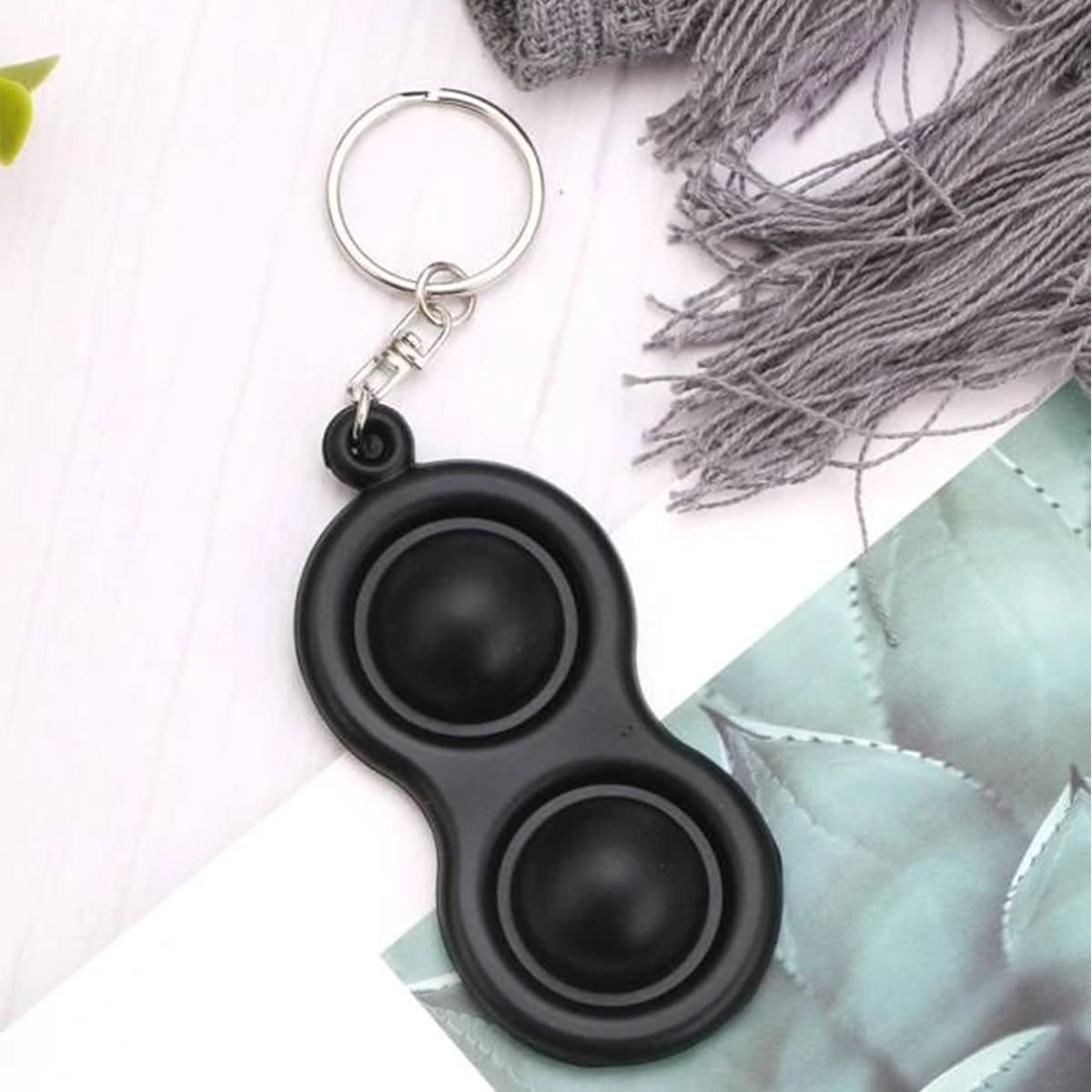 

1pc Portable Push Pop Bubble, Black