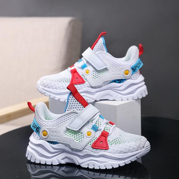 

Girls Letter Graphic Velcro Strap Sneakers, White