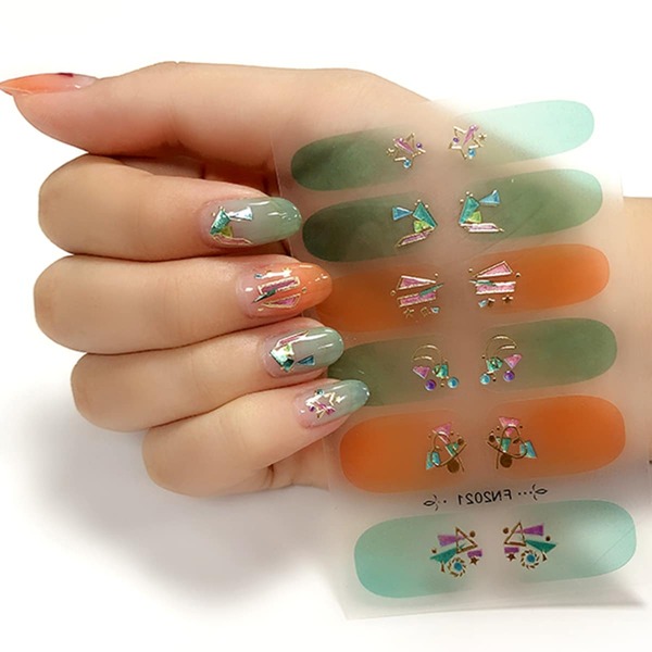 

1sheet Rhinestone Decor Nail Art Sticker & 1pc Nail File, Multicolor