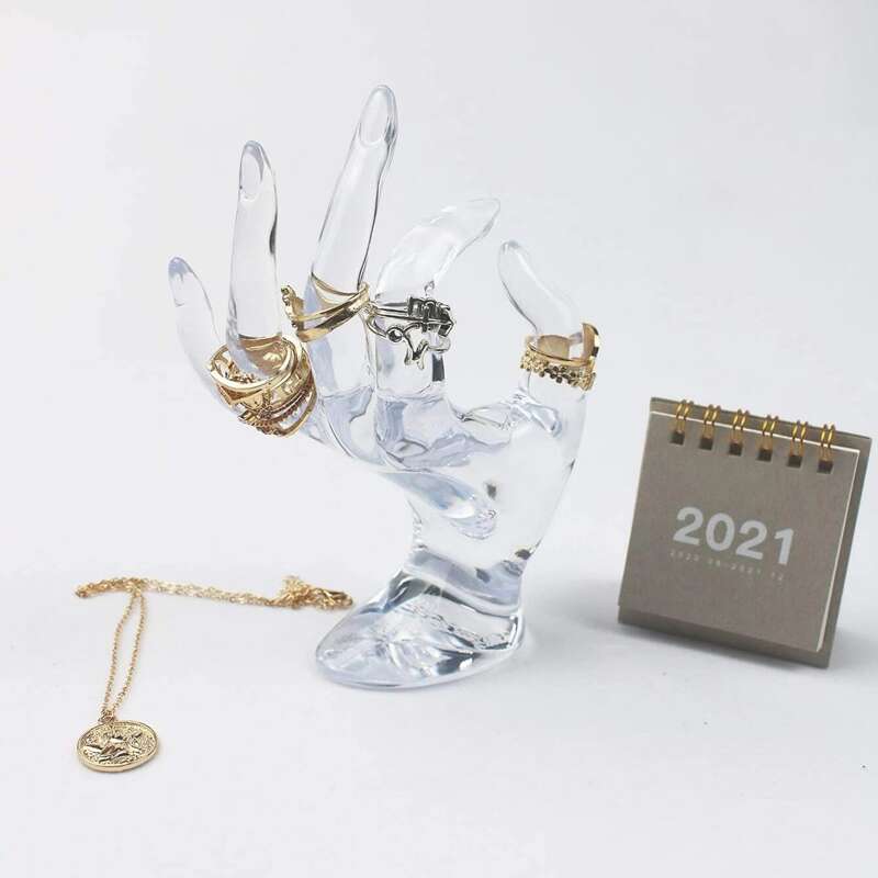 

1pc Hand Shaped Jewelry Display Rack, Clear