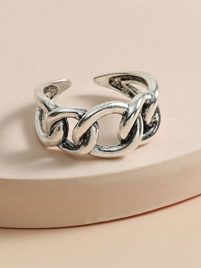 1個 ミニマリスト パーソナライズ ピュアコッパー チェーン 調整可能 オープンリング メンズ、多用途