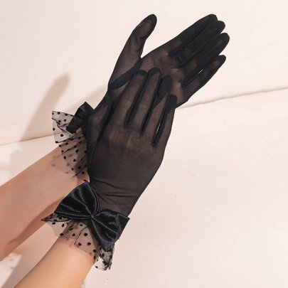 Bow Decor Gloves