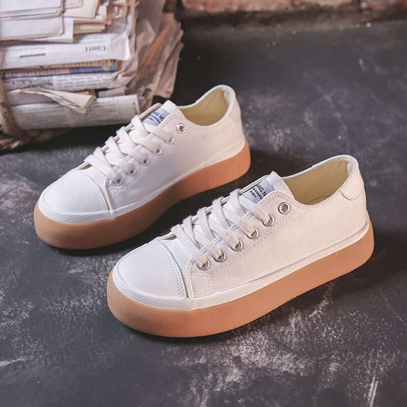 

Letter Graphic Skate Shoes, Beige