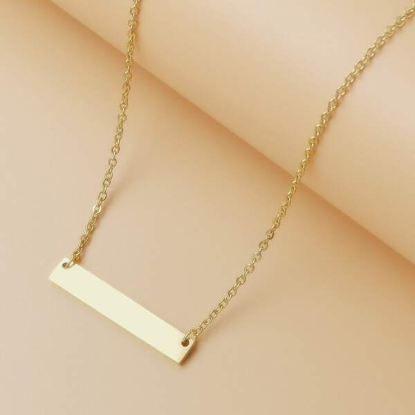 

Men Geometric Decor Necklace, Gold