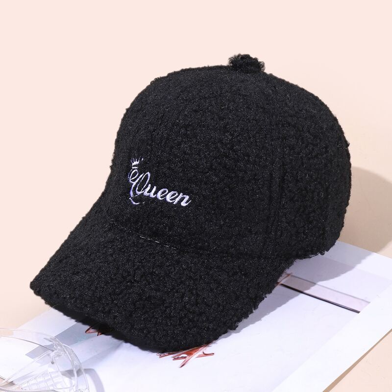 

Letter Embroidery Baseball Cap, Black