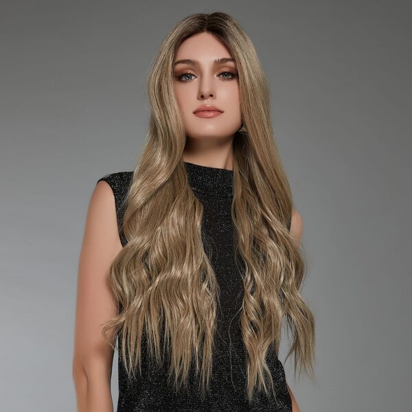 

Natural Long Curly Lace Front Wig, Brown