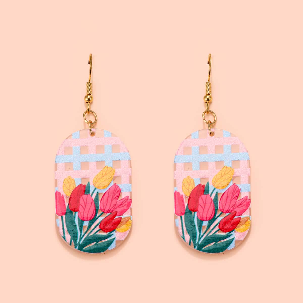 

Floral Graphic Drop Earrings, Multicolor