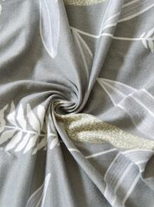 1pc Leaf Print Stretchy Chair Cover, Modern Polyester Leaf Print Dining Chair Slipcover For Household - Multicolor - View 2