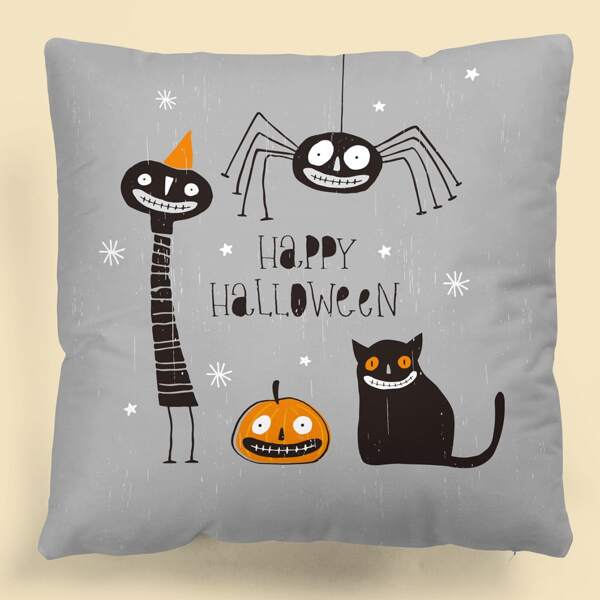 

Halloween Pattern Kids Cushion Cover Without Filler, Multicolor