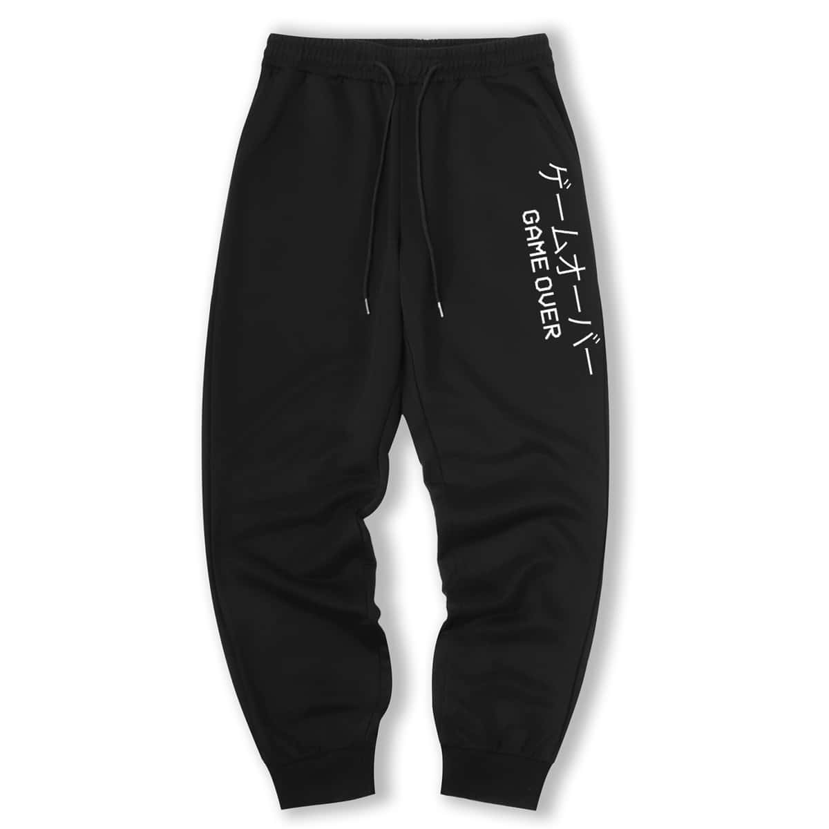 

Guys Letter Print Sweatpants, Black