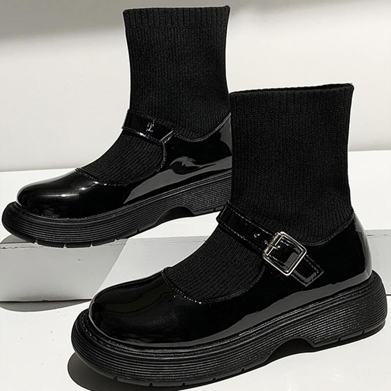 

Buckle Decor Fashion Boots, Black