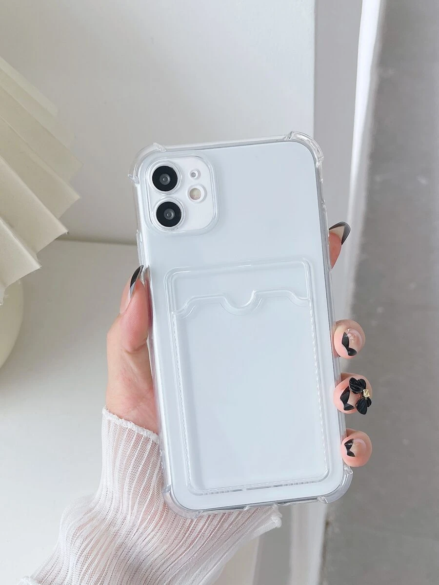 Clear Phone Case With Card Slot - Clear - View 1