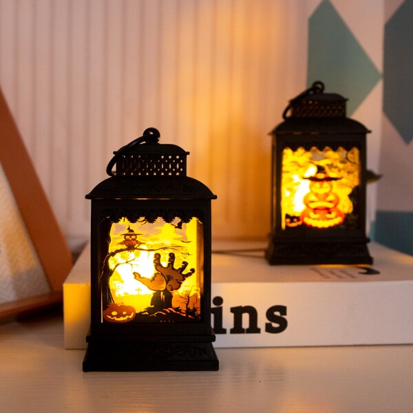 

1pc Halloween Kerosene Lamp Design Light, Yellow