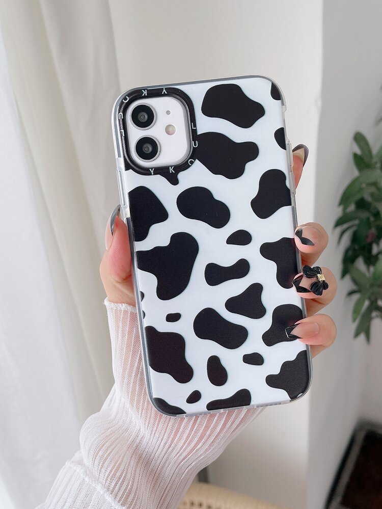 Cow Pattern Phone Case - Black and White - View 1