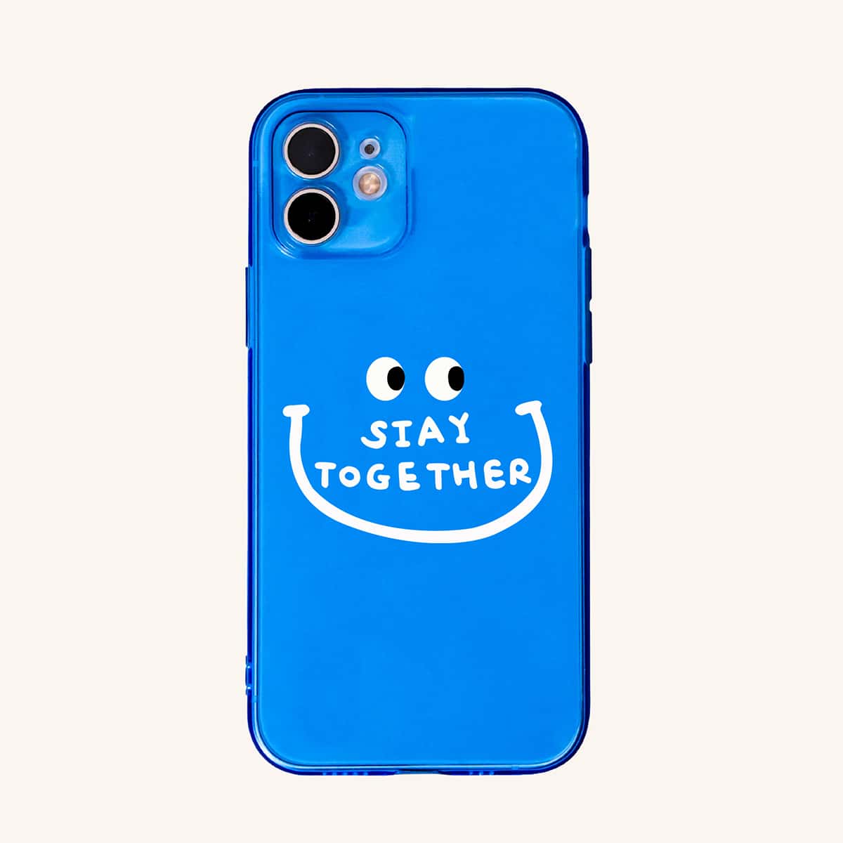 

Smile Pattern Phone Case, Blue