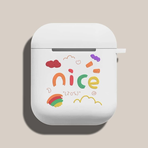 

Cartoon Graphic Case For Airpods, Multicolor