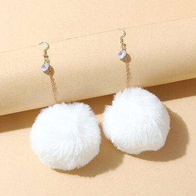 Pom Pom Drop Earrings