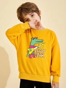 Áo nỉ Trai Hoạt hình Lá thư Giải trí - Màu vàng - Xem 1