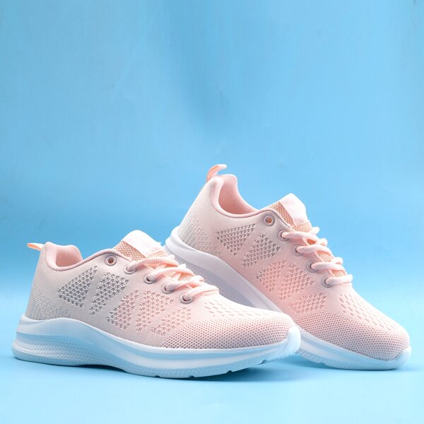 

Breathable Lace-up Front Running Shoes, Pink