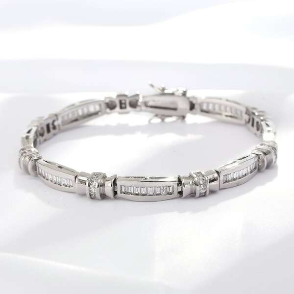 

Zircon Decor Bracelet, Silver