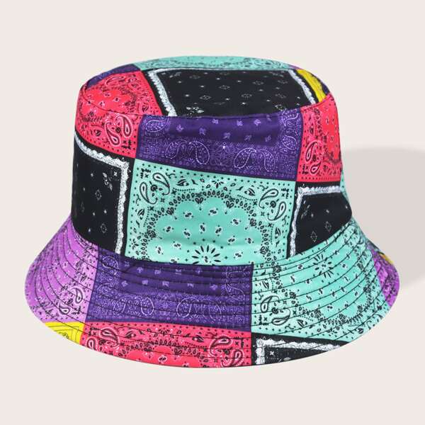 

Paisley Reversible Bucket Hat, Multicolor
