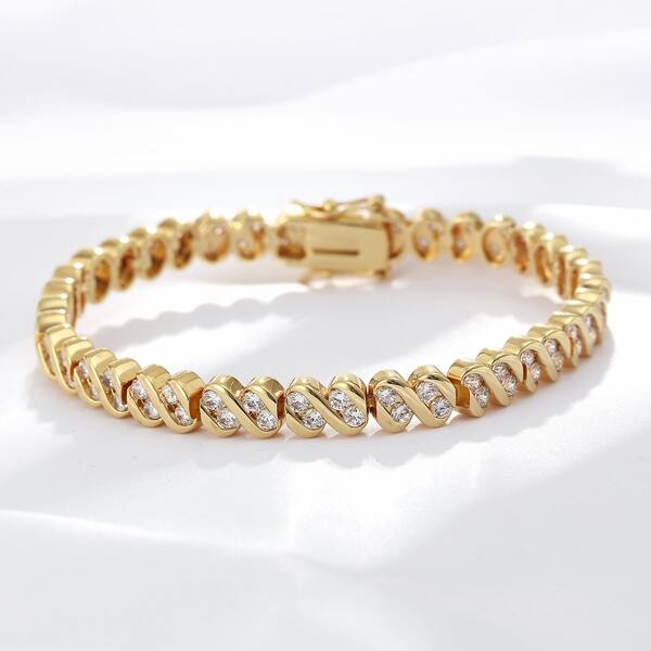 

Zircon Decor Bracelet, Gold