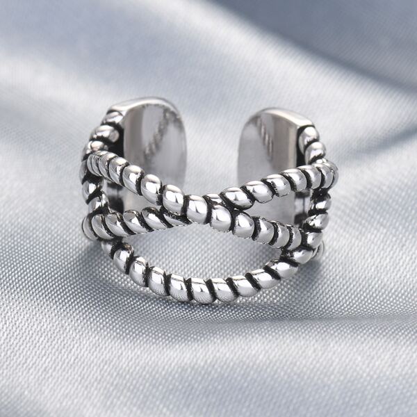 

Silver Plated Cuff Ring, Antique silver