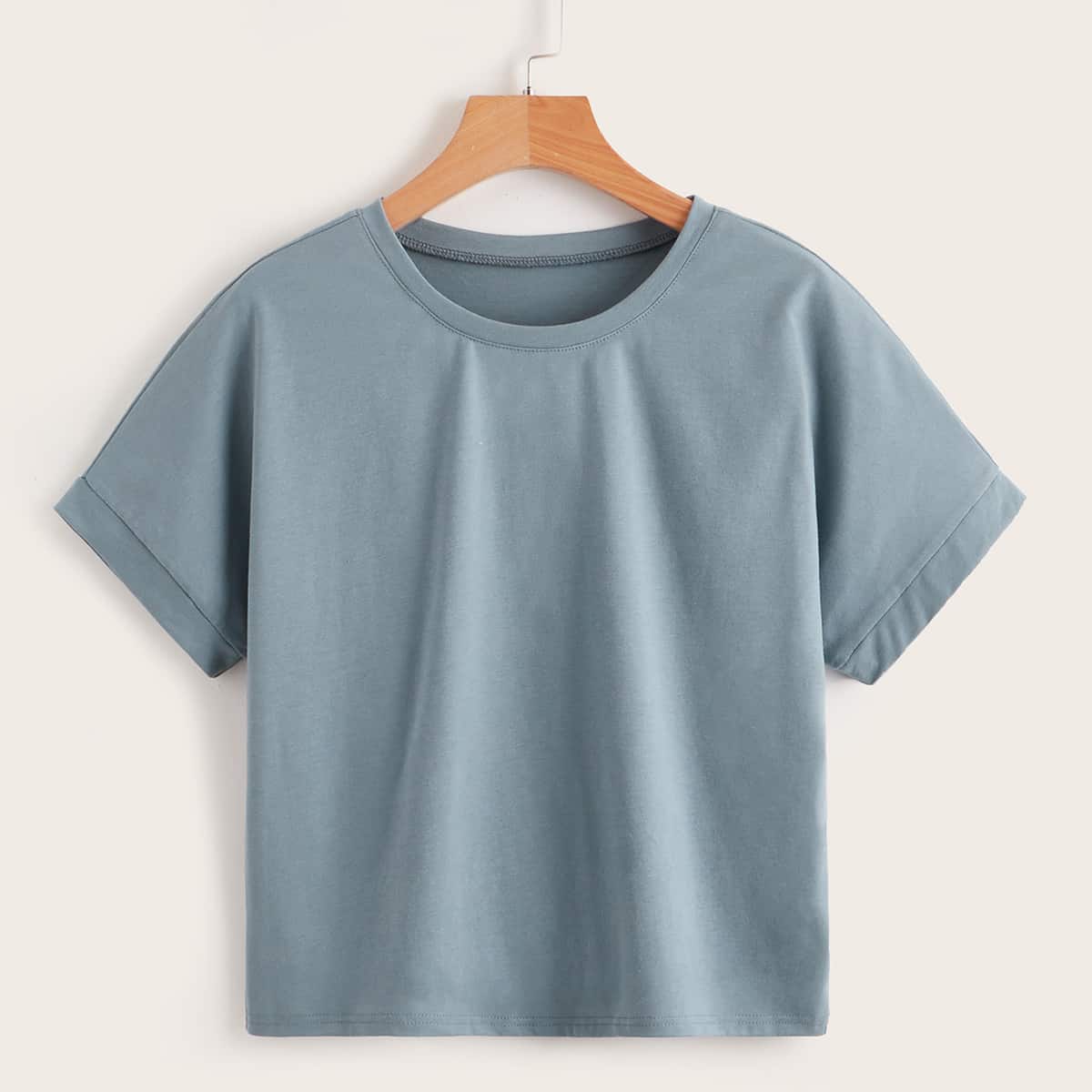 

Solid Crop Tee, Dusty blue