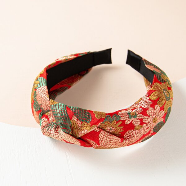 

Flower Embroidered Headband, Multicolor