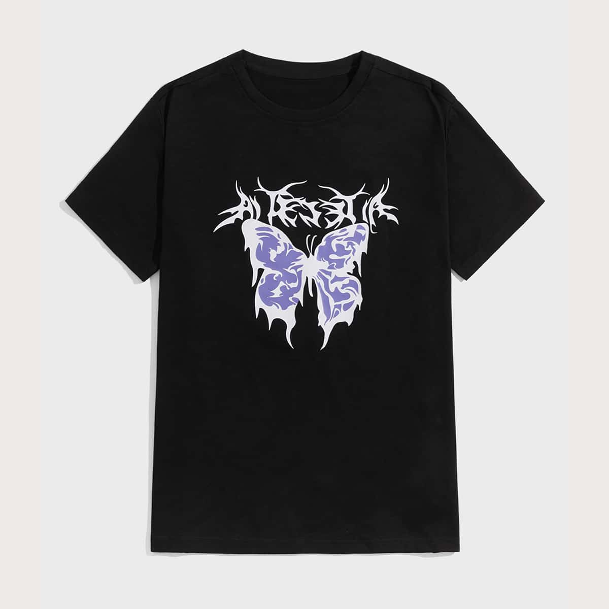 

Guys Butterfly Graphic Tee, Black
