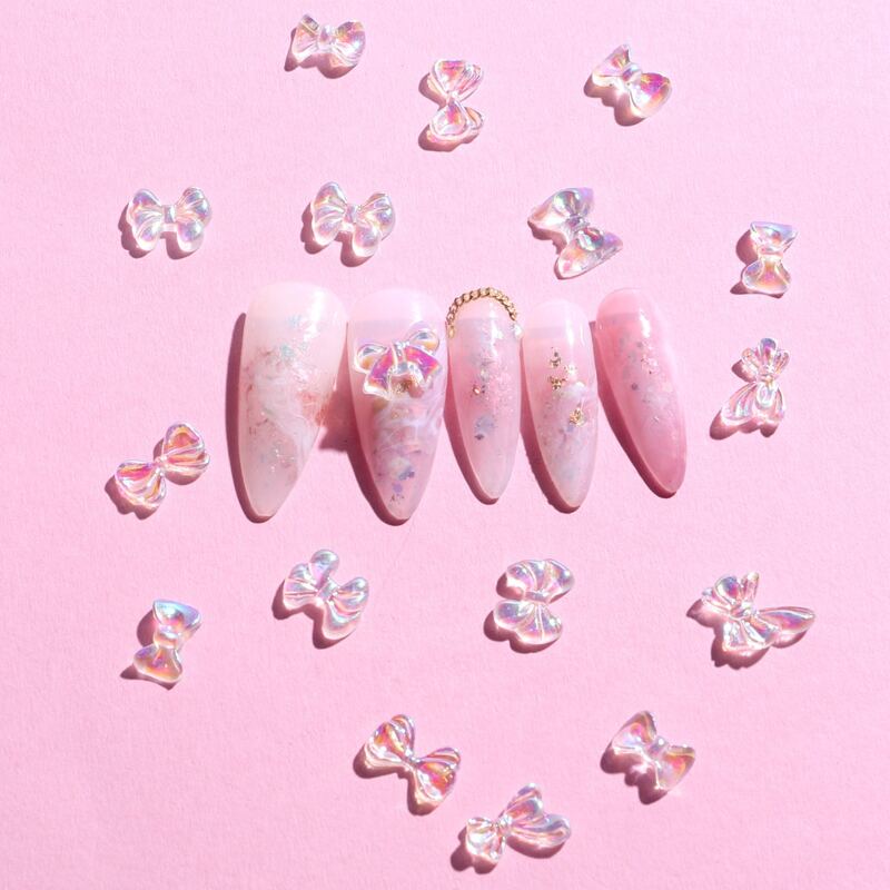 

20pcs Bowknot Shaped Nail Art Decoration, Multicolor