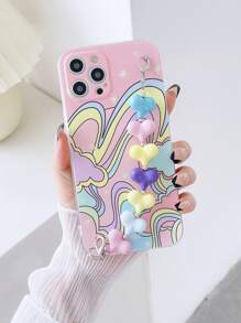 Hộp đựng điện thoại di động hình trái tim có hình sóng đầy màu sắc - Nhiều màu - Xem 1