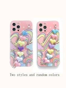 Hộp đựng điện thoại di động hình trái tim có hình sóng đầy màu sắc - Nhiều màu - Xem 3